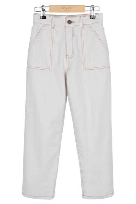 GIRLS SMILEY RAW PANT OFF WHITE 1