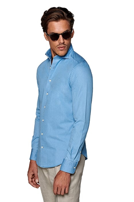 MID BLUE SLIM FIT SHIRT 4