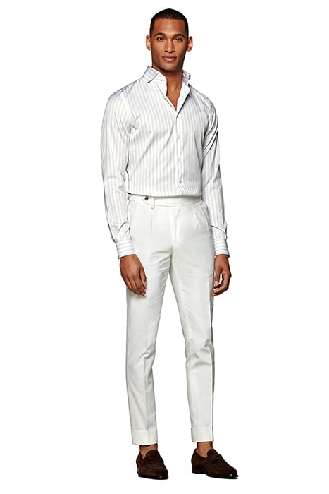 Light Grey Striped Extra Slim Fit Shirt 5