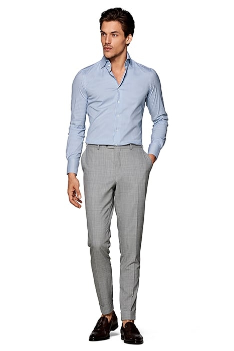 Mid Blue Striped Extra Slim Fit Shirt 4