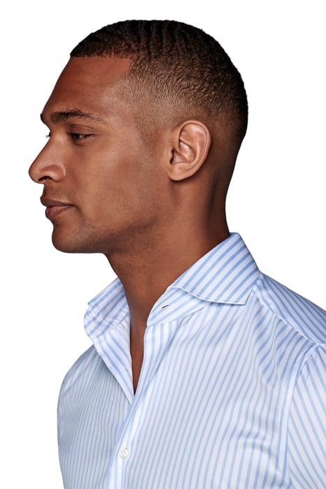 Light Blue Striped Twill Slim Fit Shirt 6