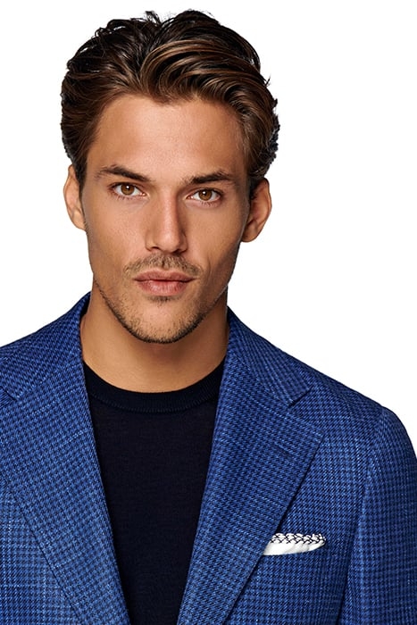 Mid Blue Houndstooth Havana Blazer 6
