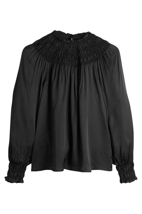 SMOCKED YOKE DETAIL TOP BLK 5