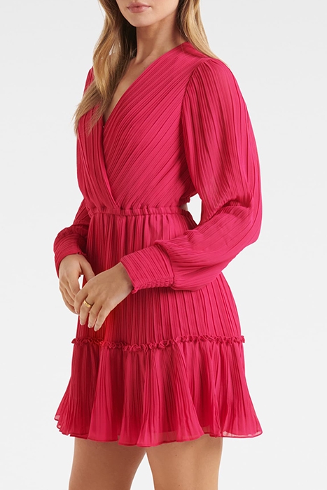 PARIS PLEAT MINI DRESS BRIGHT ROSE 3