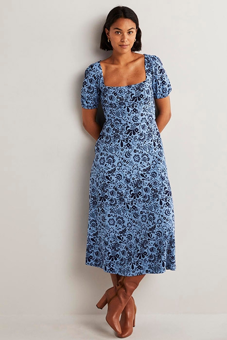 SHORT SLEEVE JERSEY MIDI DRESS BLU 2