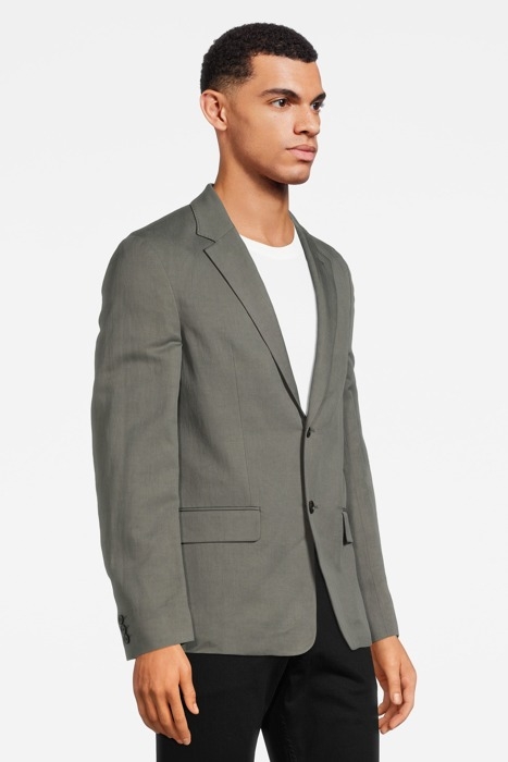 M. SIDNEY LINEN BLAZER GREEN GREY 3