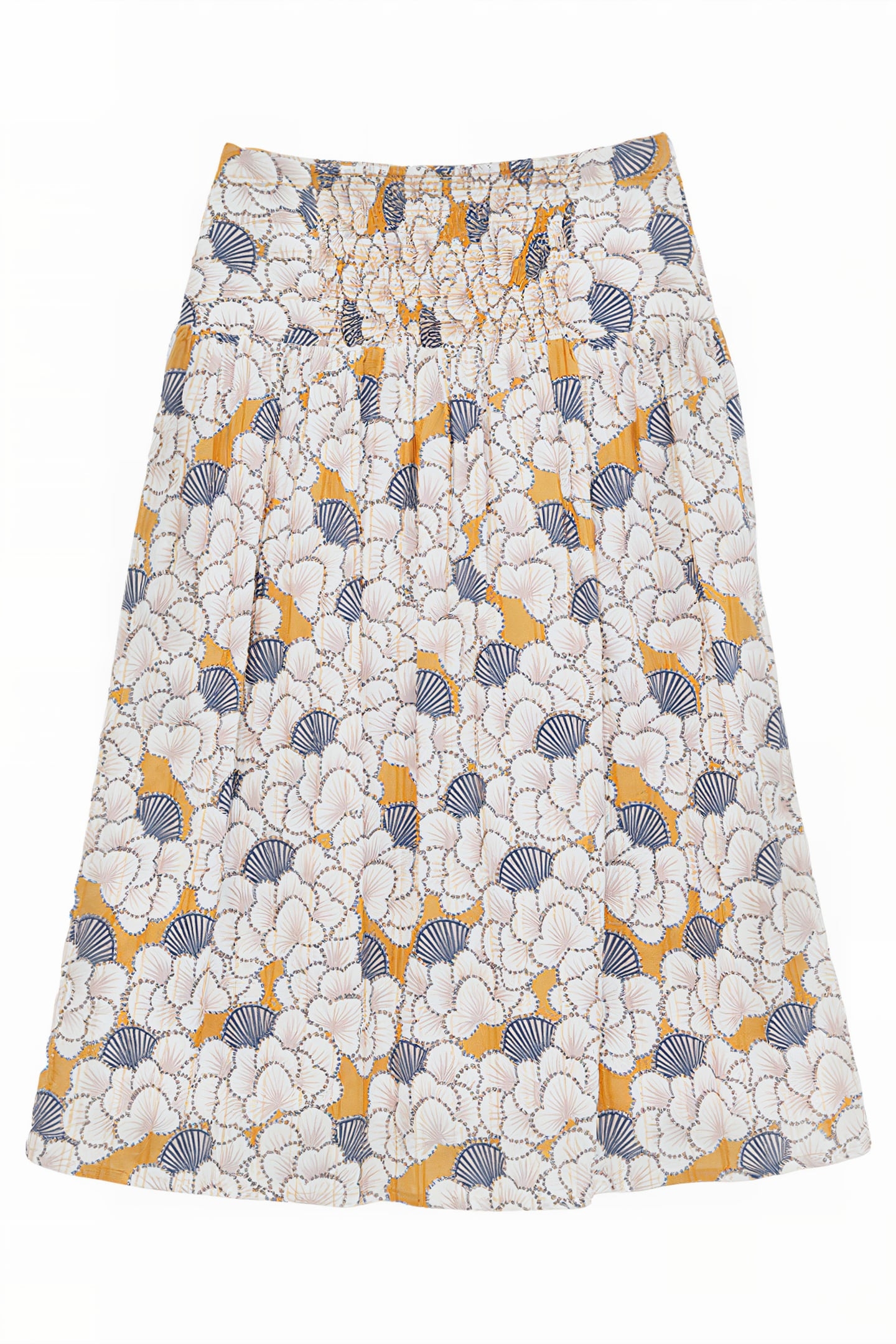 AVA COTTON MIDI SKIRT YELLOW MULTI 1