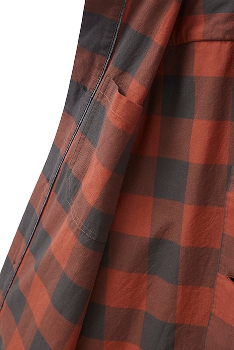 BUFFALO TWILL CHECK SHIRT MID RED 5