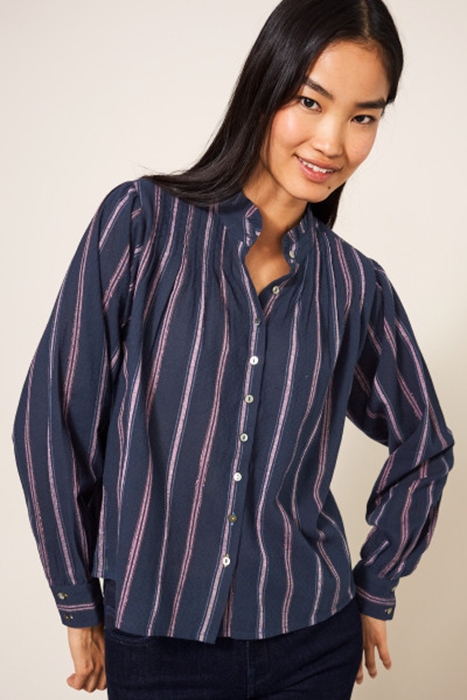 PAIGE STRIPE SHIRT NAVY 2