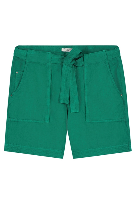 LOOSE FIT SHORTS FLOWY LINEN TENCEL TROPICAL GREEN 4