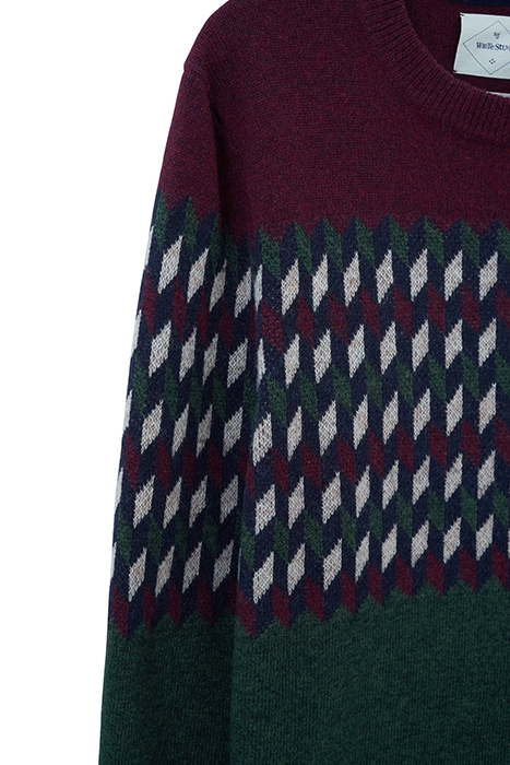 BAXTON PATTERN CREW DEEP RED 5