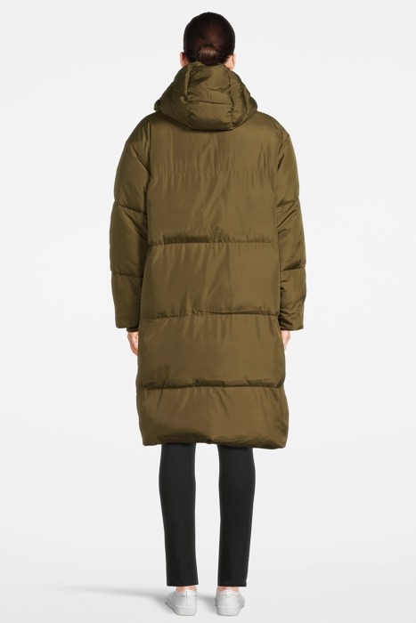 LONGLINE HOODED PUFFER JACKET W799 DEEP OLIVE 3