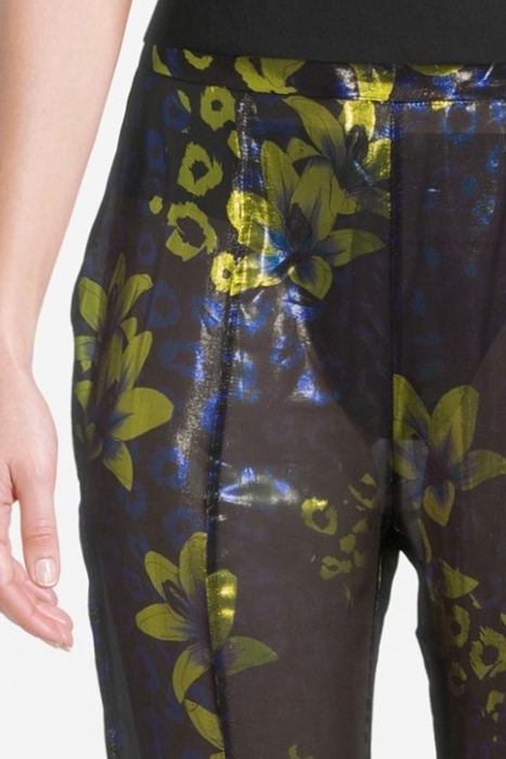 WOMEN‘S FLARED TRANSPARENT TROUSERS BLUE LILLY PRINT 4