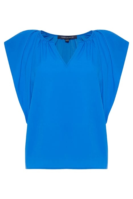 CREPE LIGHT V NECK BLOUSE NEBULAS BLUE 1