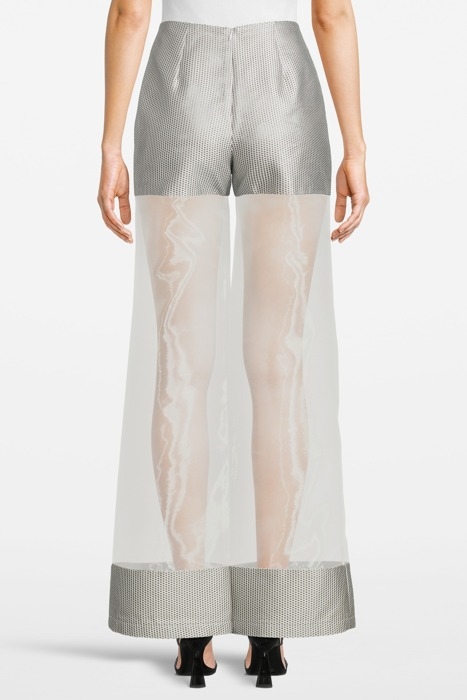 WOMEN‘S TRANSPARENT FABRIC TROUSERS SILVER GRAY/WHITE 2