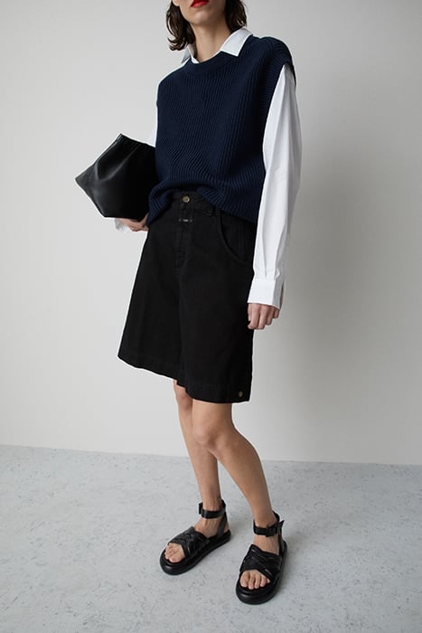 WOMEN WIDE LEG SHORTS BLACK 6