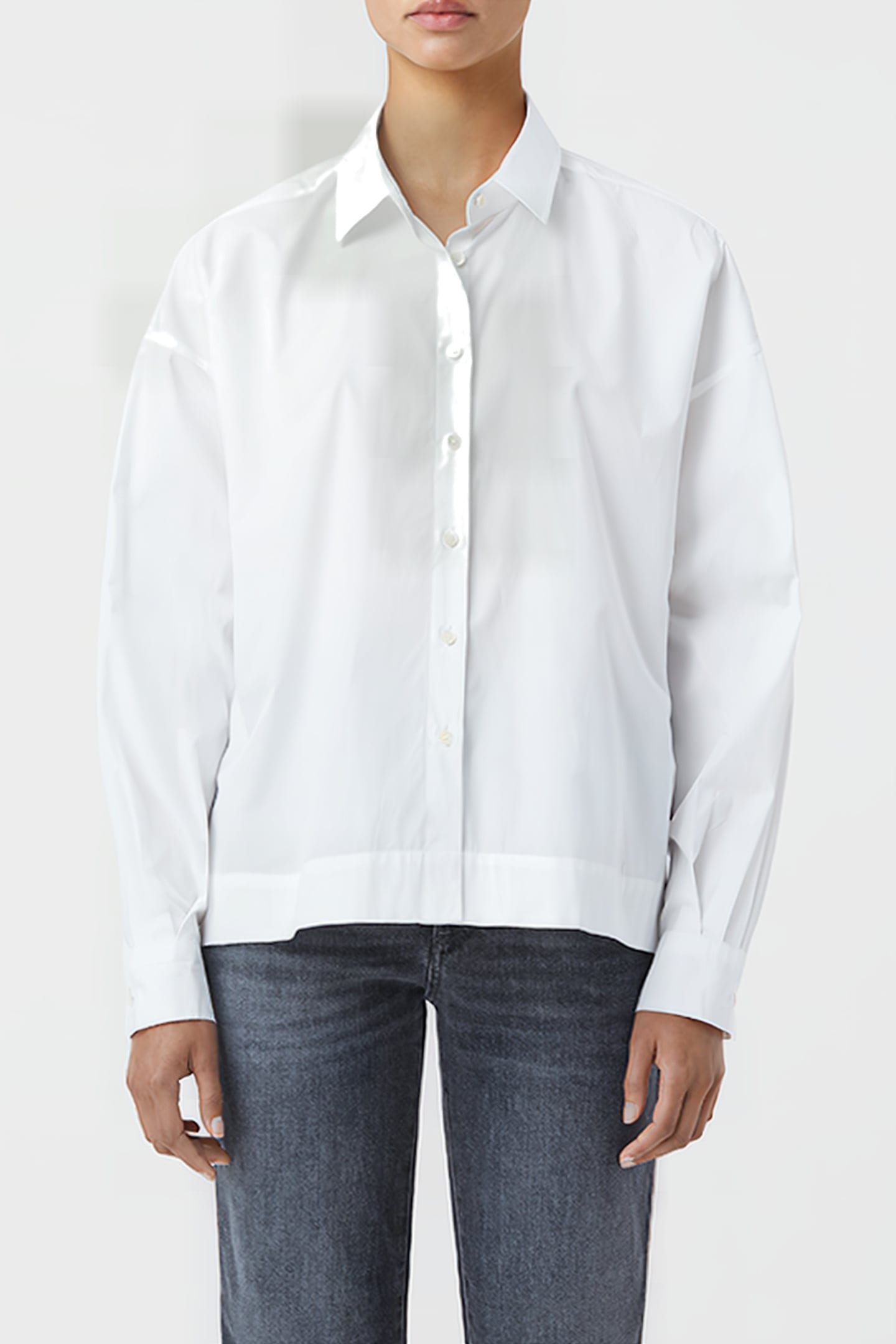 WOMEN GATHERED SHIRT SHIRTS & BLOUSES WHITE 1