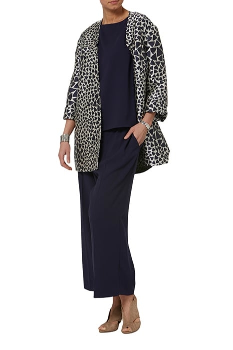 KIMONO CREAM NAVY JACQUARD JACKET 4