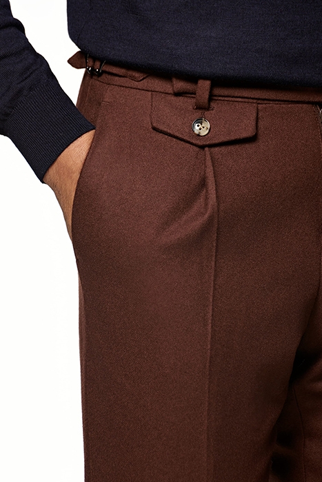 BROWN PLEATED BRENTWOOD TROUSERS 4