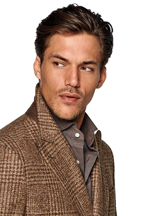 MID BROWN CHECKED OVERCOAT 3