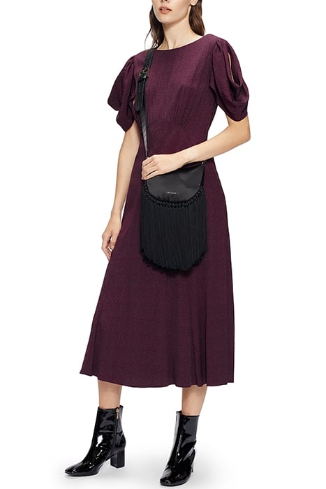 TULIPI PANELLED MIDI TEA DRESS DP-PURPLE 1