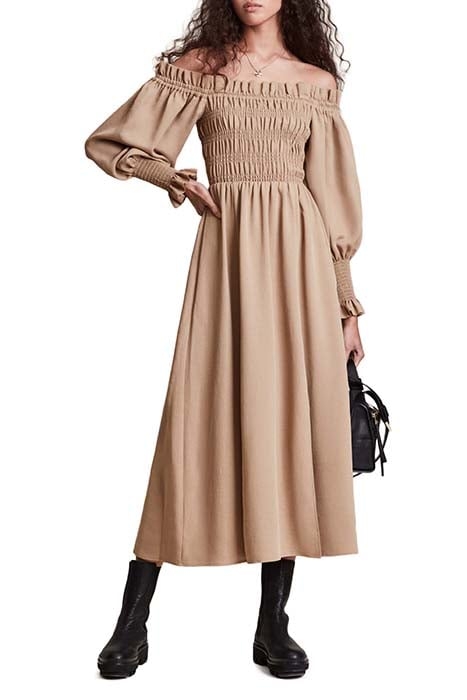 LARY DRESS SAND BROWN 1