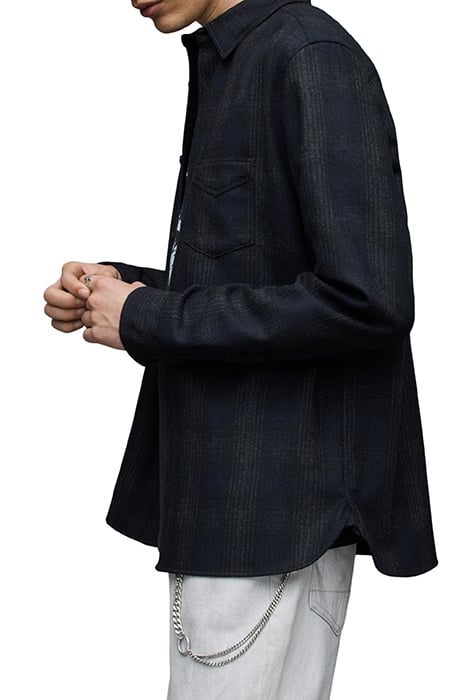 NEWHALEN LS SHIRT BLACK/BLUE 4