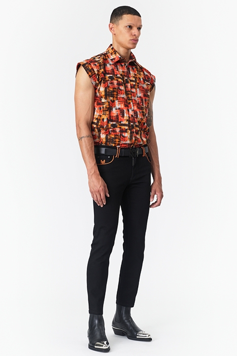 PRINTED SLEEVELESS SHIRT CHECK PRINT 3