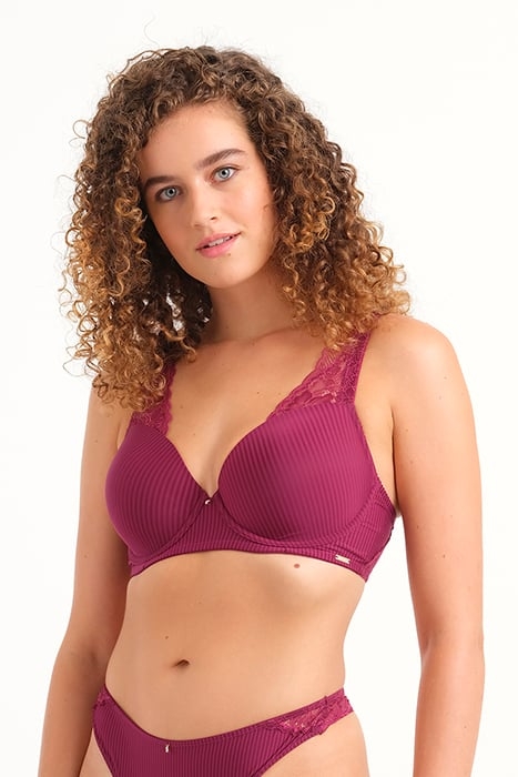 CO BRA TSHIRT DONNA STRIPE LACE RASPBERRY PINK 2