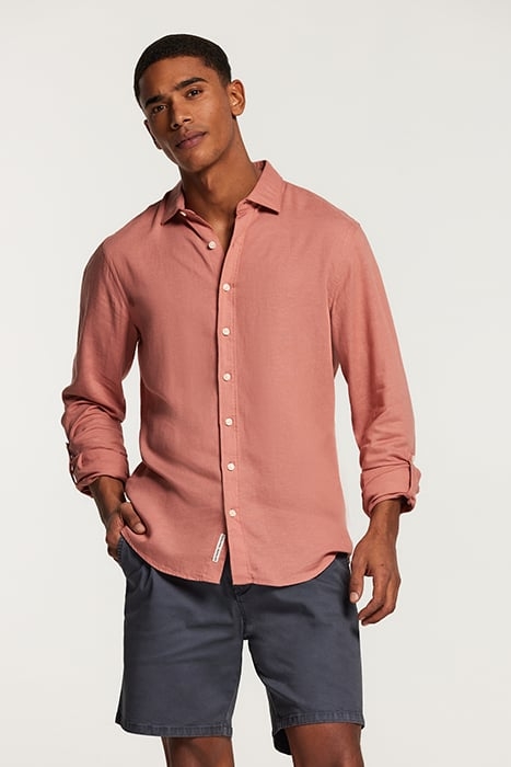 LUCAS LINEN SHIRT BRICK DUST PINK 2