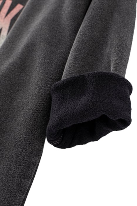 GIRLS’ USED BLACK SWEATSHIRT DRESS WITH SLOGAN GREY 3