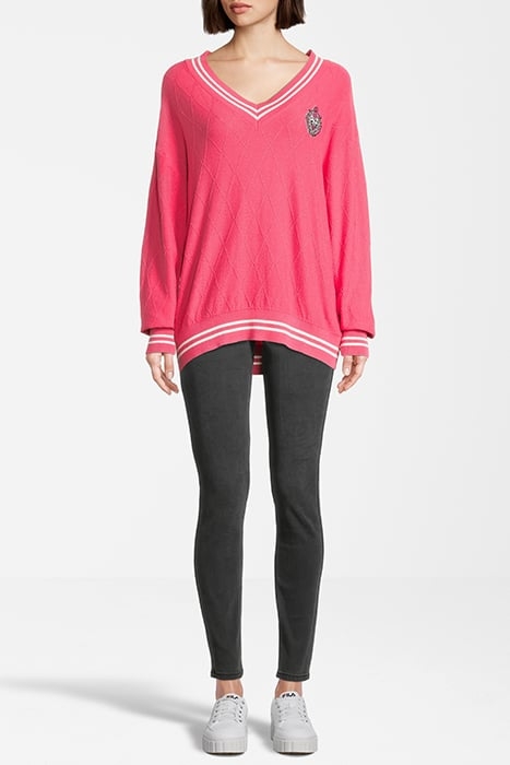 TELLING KNITTED V-NECK SWEATER CARMINE 4