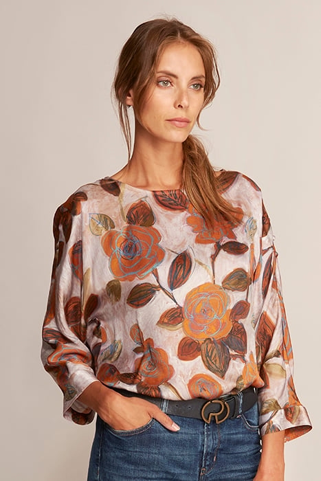 BOATNECK SHIRT 3/4 SL BROWN 2