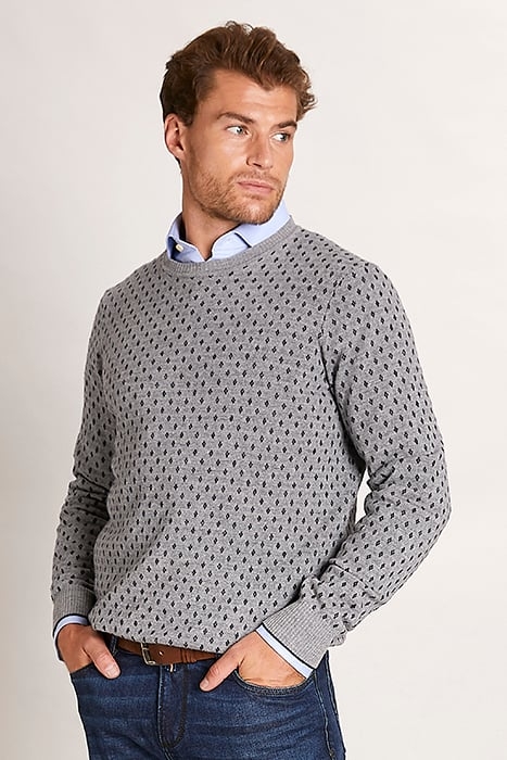 WLCASH JACQ ROUND-NK SF SWT GREY 2