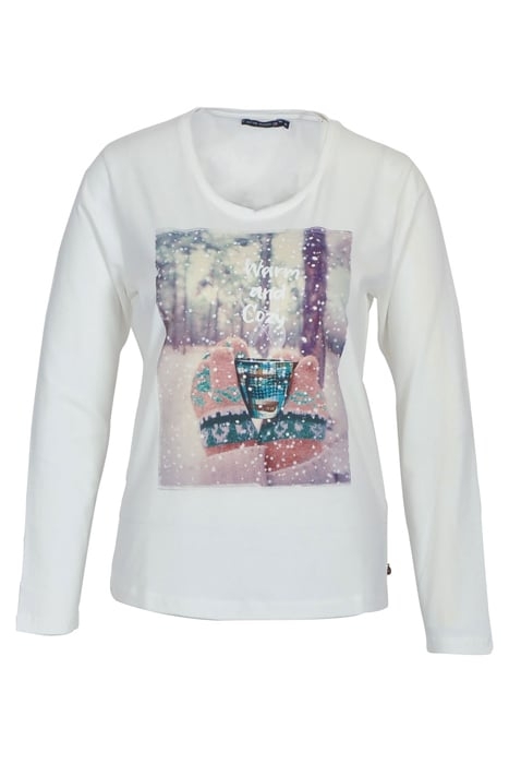 CREW NECK TEE LS + DECO WHITE 1