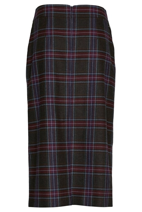 PENCIL SKIRT STUDDED PKT BROWN 2