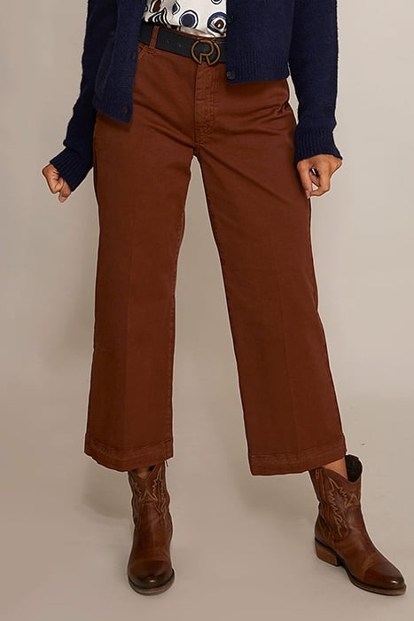 MID HIGH WAIST CROPPED BROWN 2