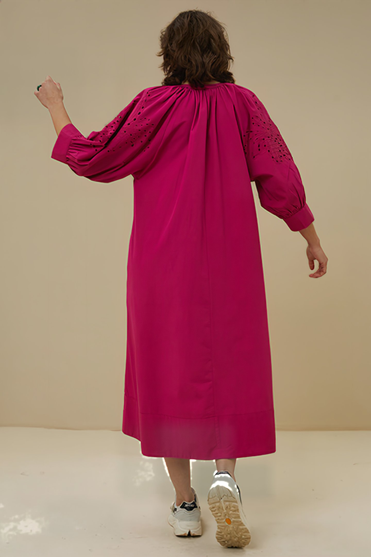 JESSIE POPLIN DRESS FUCHSIA 2