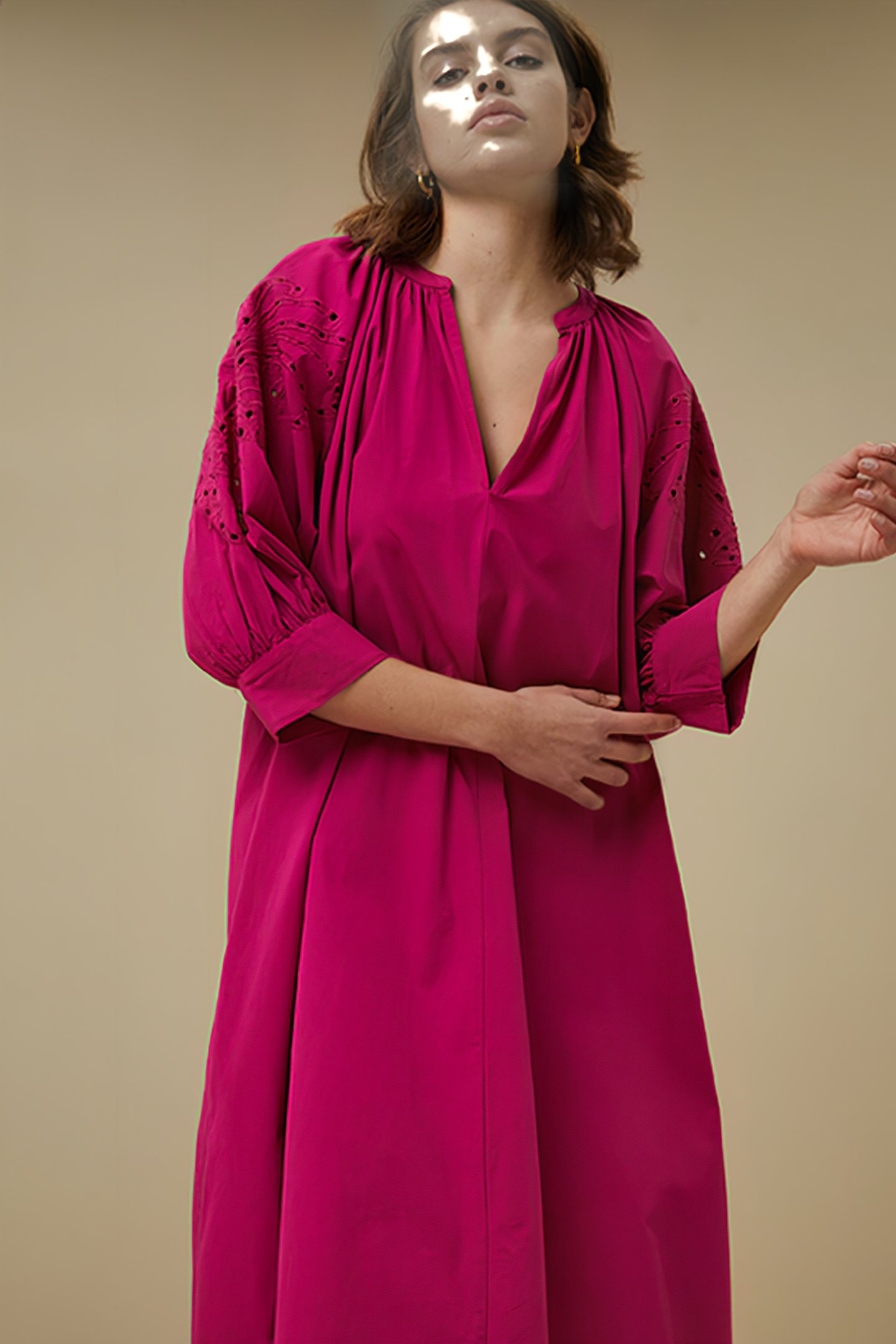 JESSIE POPLIN DRESS FUCHSIA 5