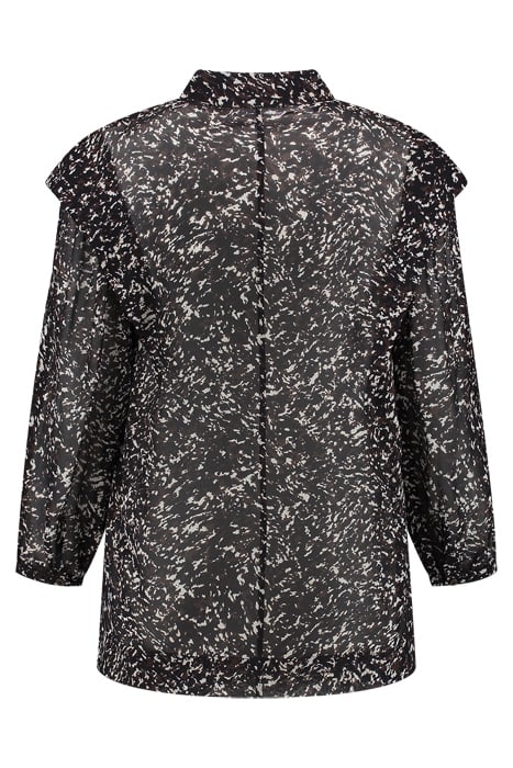 ROSIE BLOUSE ABSTRACT ANIMAL BLACK 2