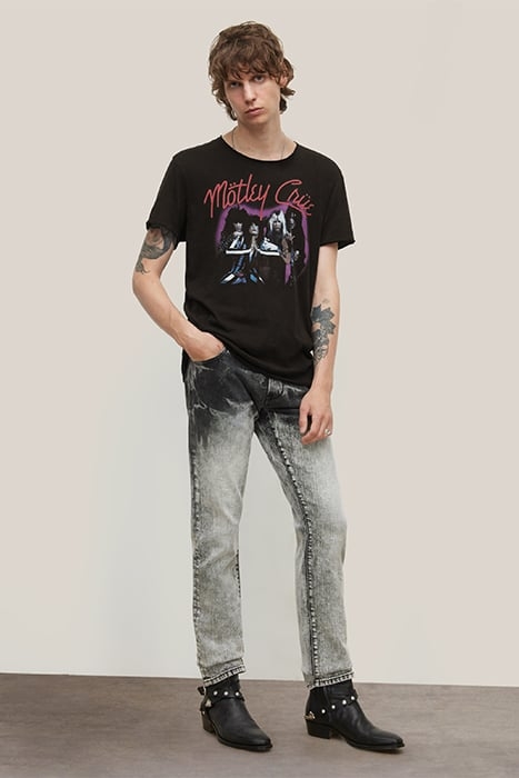 SS RAW EDGE TEE VINTAGE WASH - MOTLEY CRUE PURPLE BLACK 3