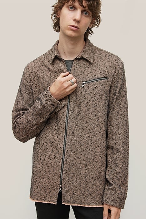 ROBBINS LS SPORT SHIRT, CF ZIPPER CLOSURE, ZIPPER POWDER WHI 1