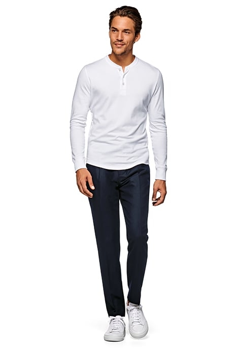 WHITE HENLEY T SHIRT 1