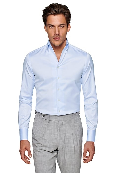 LIGHT BLUE TWILL EXTRA SLIM FIT SHIRT 3