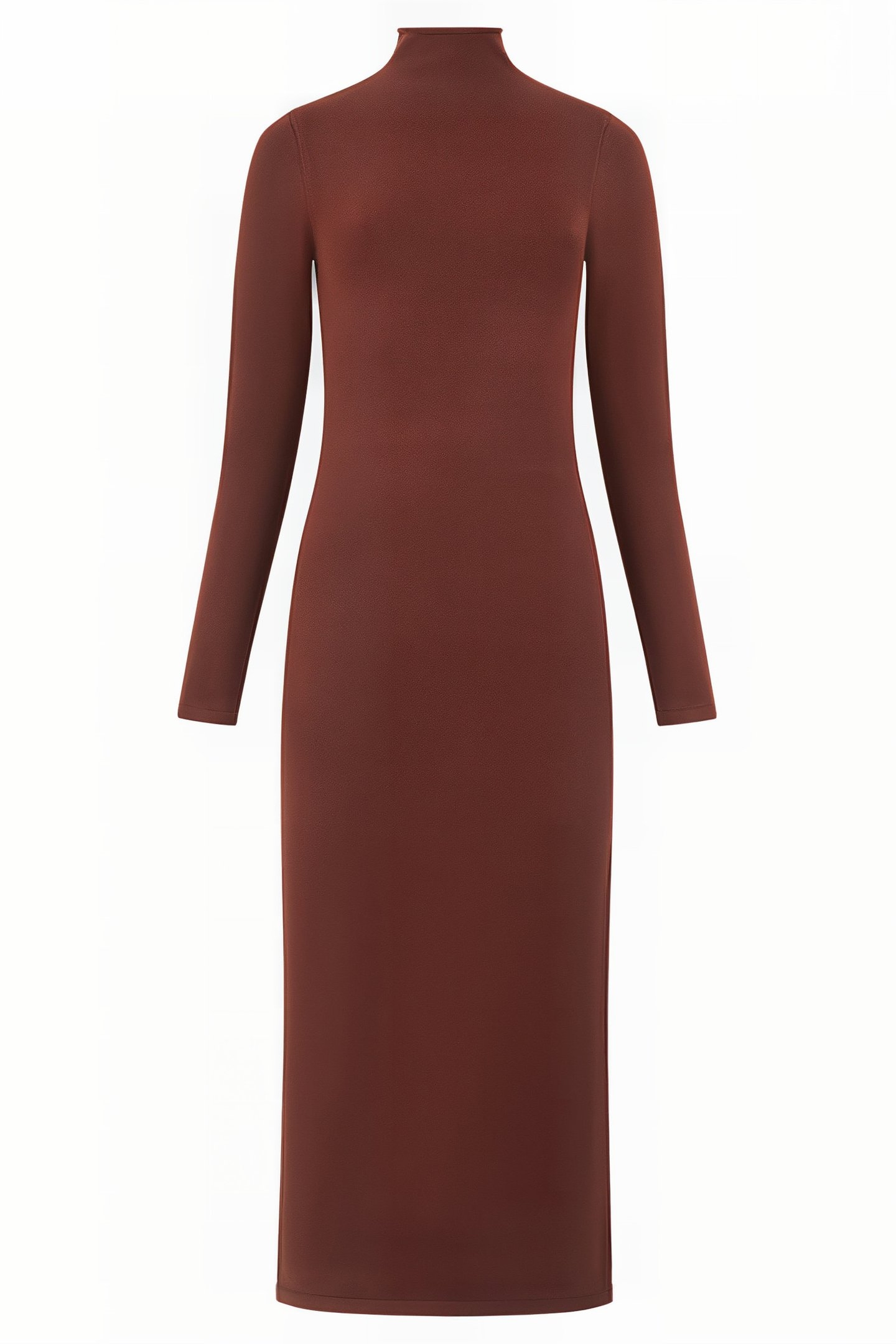 BABYSOFT ROLL NECK DRESS BITTER CHOCOLATE 4