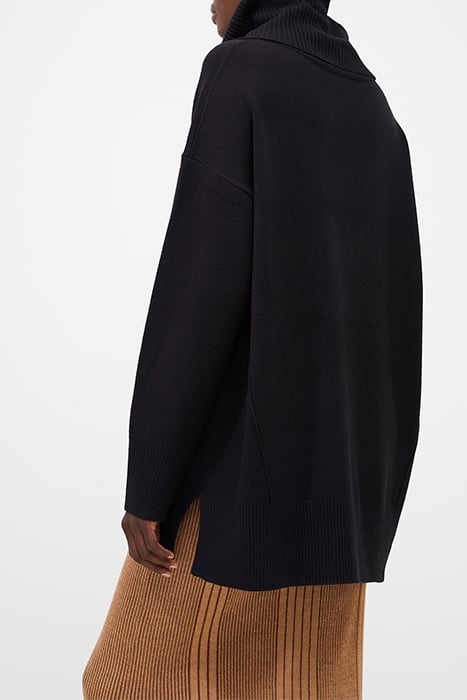 BABYSOFT RIBBED COWL NK JUMPER BLACK 2