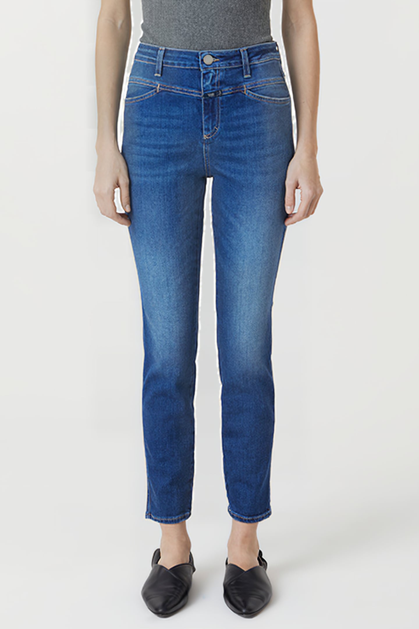 WOMEN SKINNY PUSHER JEANS DARK BLUE 1