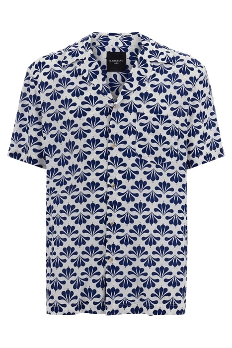 BILLY BOWLING SHIRT BLUE GEOFLOWER PRINT 5