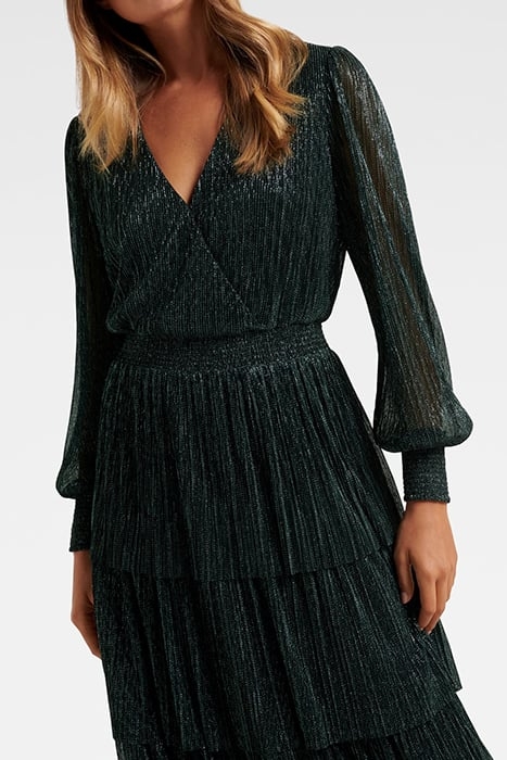 WINIFRED PLISSE MIDI DRESS DARK GREEN 4