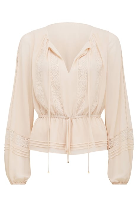 COLLEEN WAISTED TRIM BLOUSE NUDE 6